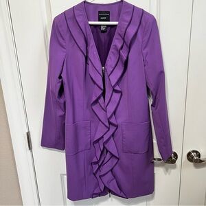 Doncaster Vibrant Purple Ruffled Blazer